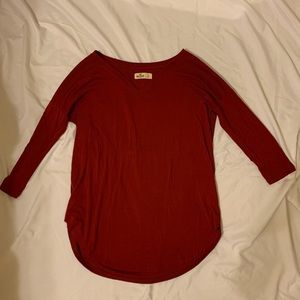 Hollister Maroon Long- Sleeve Tee